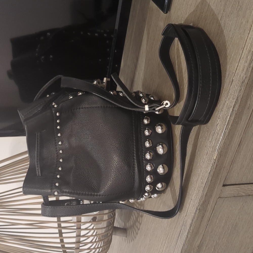 Kenzo Leather Silver Studded Bucket Bag - Picture 7 of 14